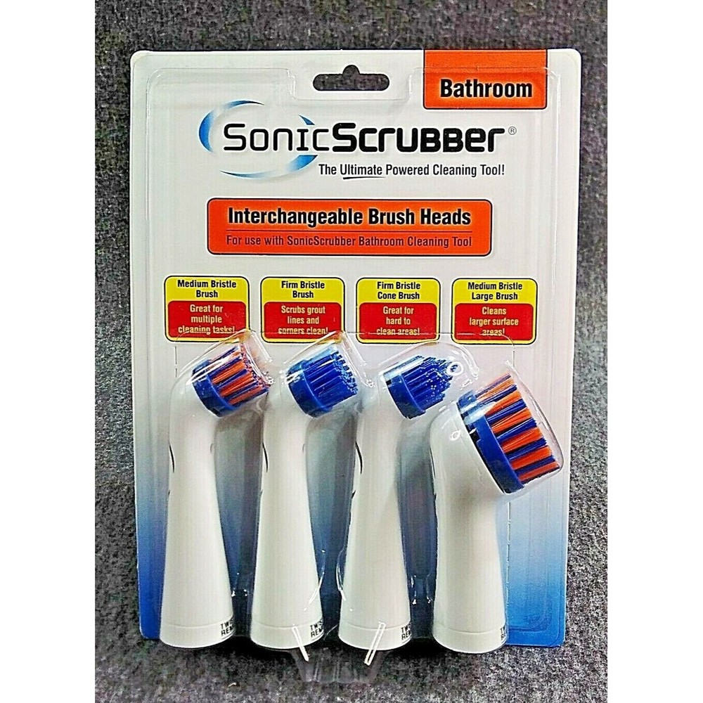 NEW SONIC SCRUBBER BATHROOM POWER CLEANER INTERCHANGEABLE BRUSHES